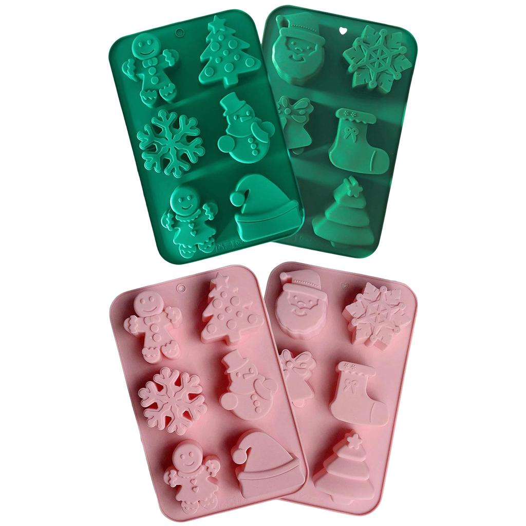 2PCS Silicone Baking Mould Reusable Ice Silicone Moulds 6-Cavity Mousse Cake Baking Molds for Making Soap/Cookie