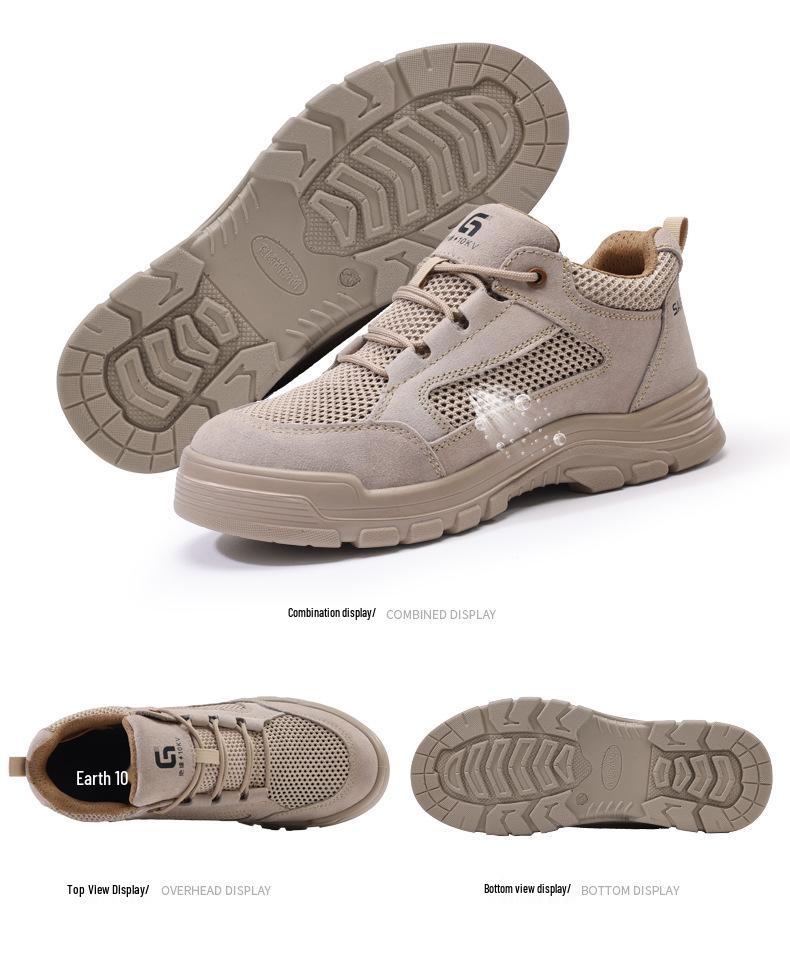 Men's Summer Safety Shoes: Breathable, Anti-Smash, Puncture-Resistant, Steel Toe, 10KV Insulated Electrician Work Shoes