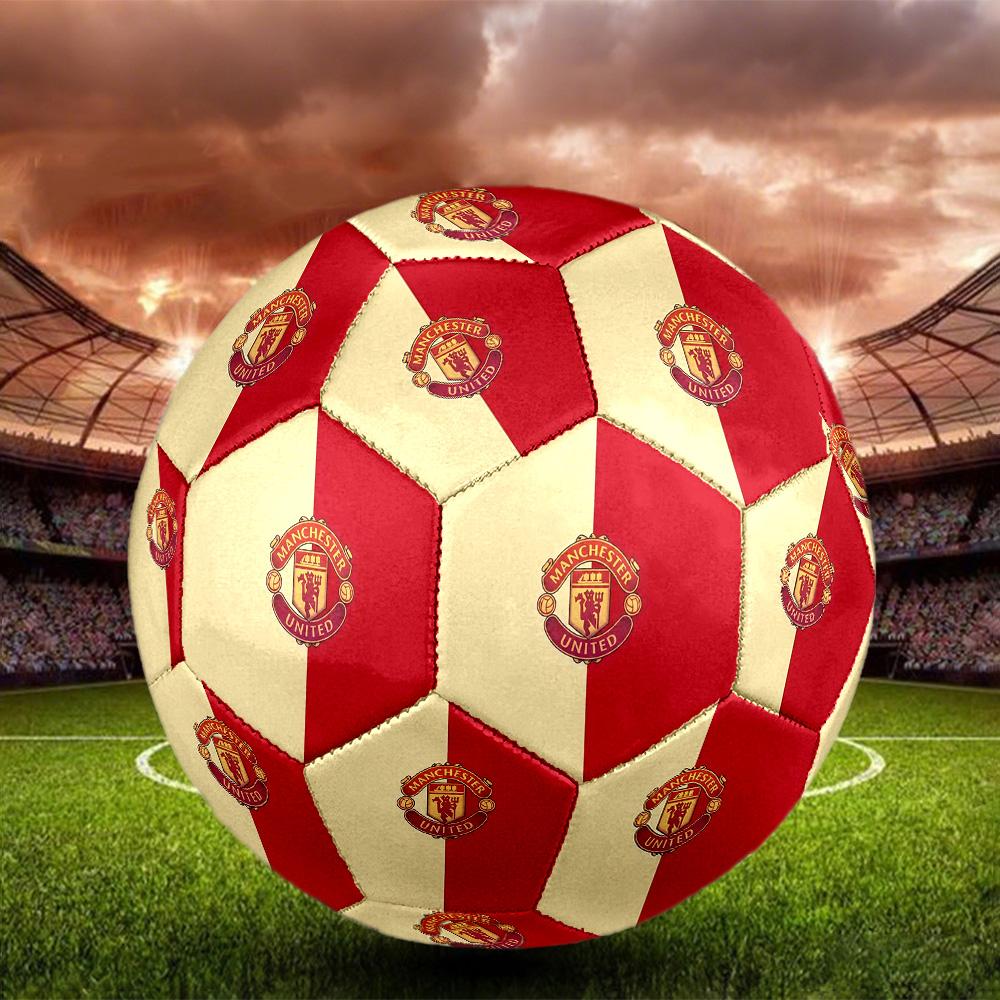 MUFC posterSoccer Ball Colorful All Ages Machine Stitched PVC Competition Ready Durable High-Bounce