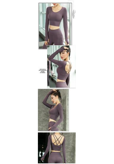 Women's Long Sleeve Yoga Top with Chest Pads - Quick-Drying, Tight-Fitting, Beautiful Back Design for Dance, Running, and Fitness.