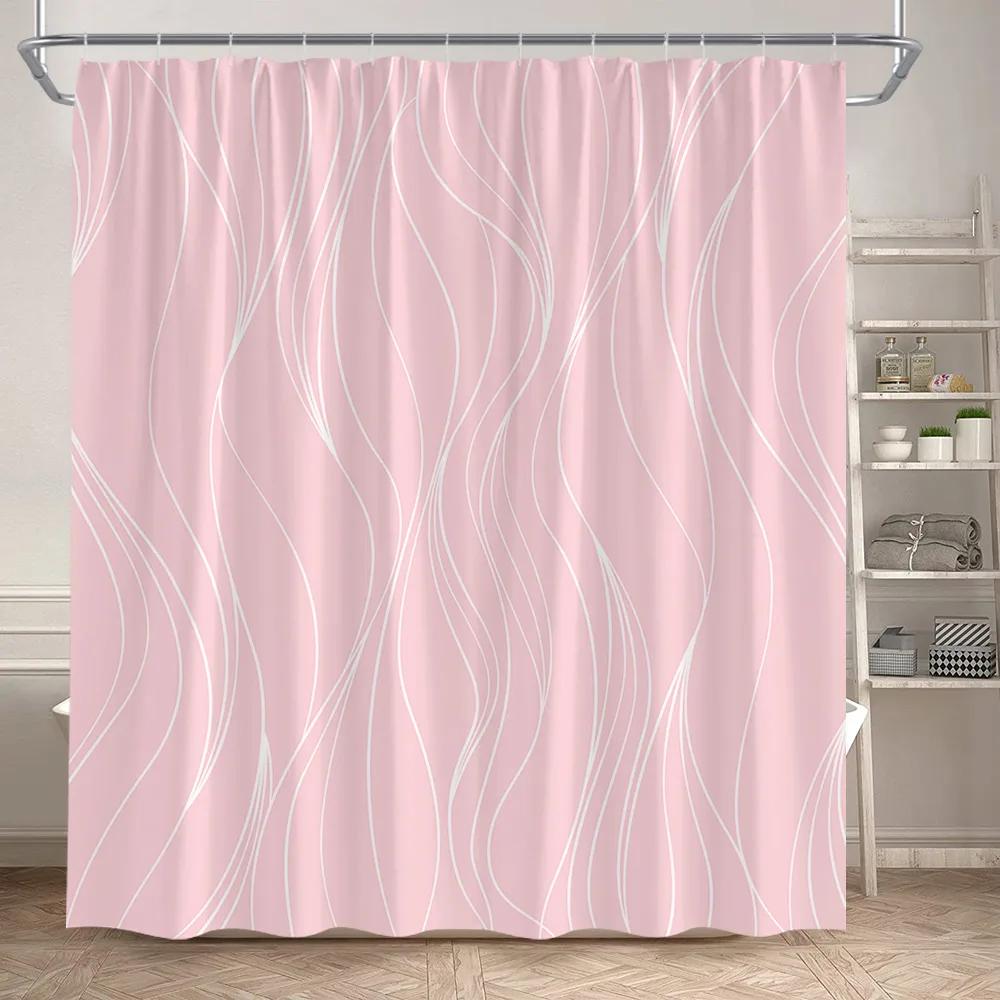 Black and White Striped Shower Curtains Modern Geometric Lines Art Minimalist Pattern Bath Curtain Polyester Home Bathroom Decor