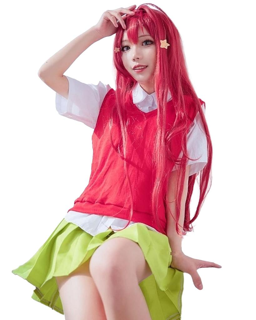 [Milky Time] The Quintessential Quintuplets Nakano Ichika, Nino Miku, Yotsuba, and May Cosplay Set with Wig, Halloween (M, May Set)