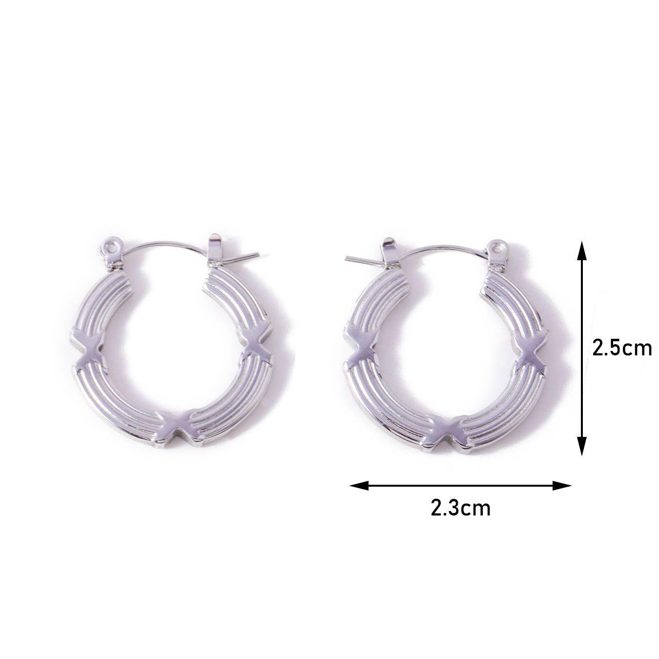 

CARLIDANA Unique Vintage Gold-Plated U-Shaped Geometric Stainless Steel Huggie Textured Twist Striped Hoop Earrings for Women