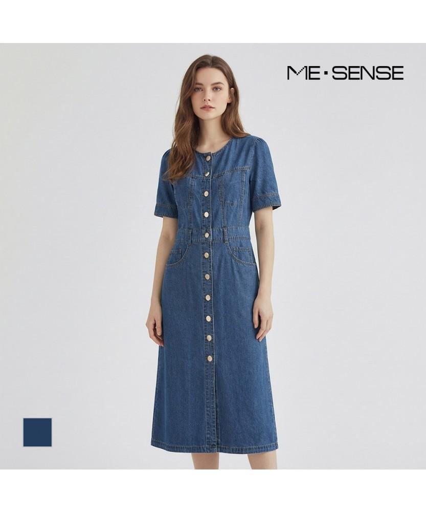 MESENSE Round Neck Denim Dress_Mb45Dom202Z