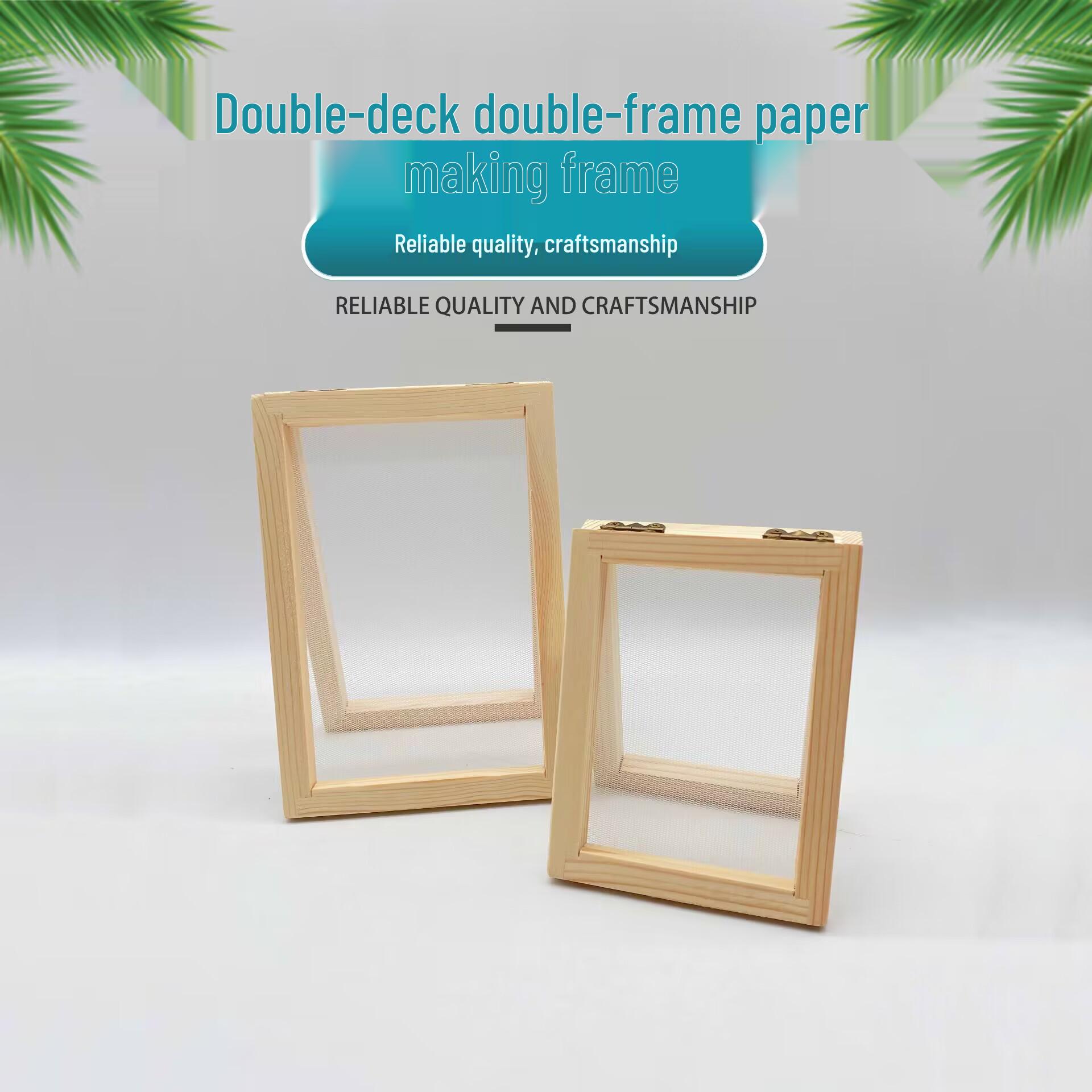 Pine Wood Paper Frame DIY Kit for Kids - Art & Craft Material Double Layer Frame 10x13CM