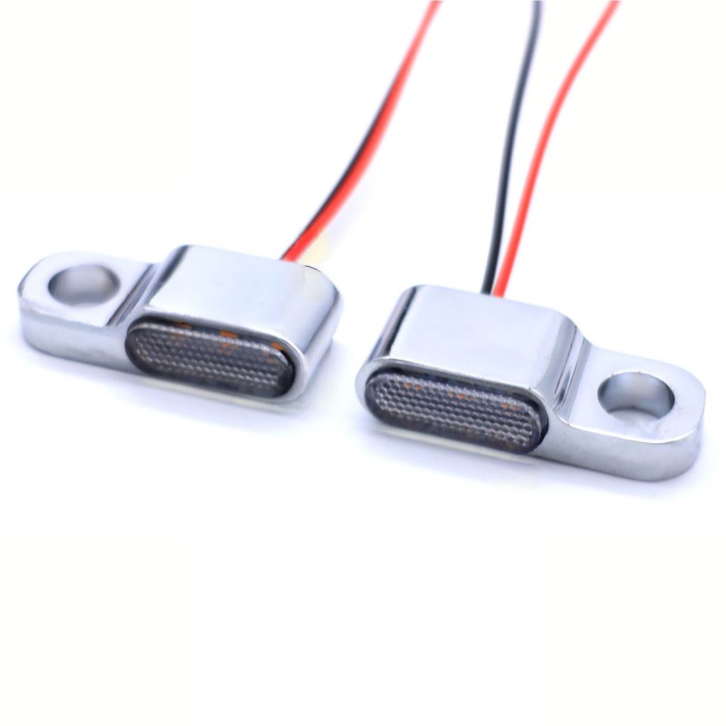 2Pcs Motorcycle LED Mini Turn Signals 12V Motorcycle Scooter Handlebar Indicators Lights Blinker Lamps Amber Flasher Taillight