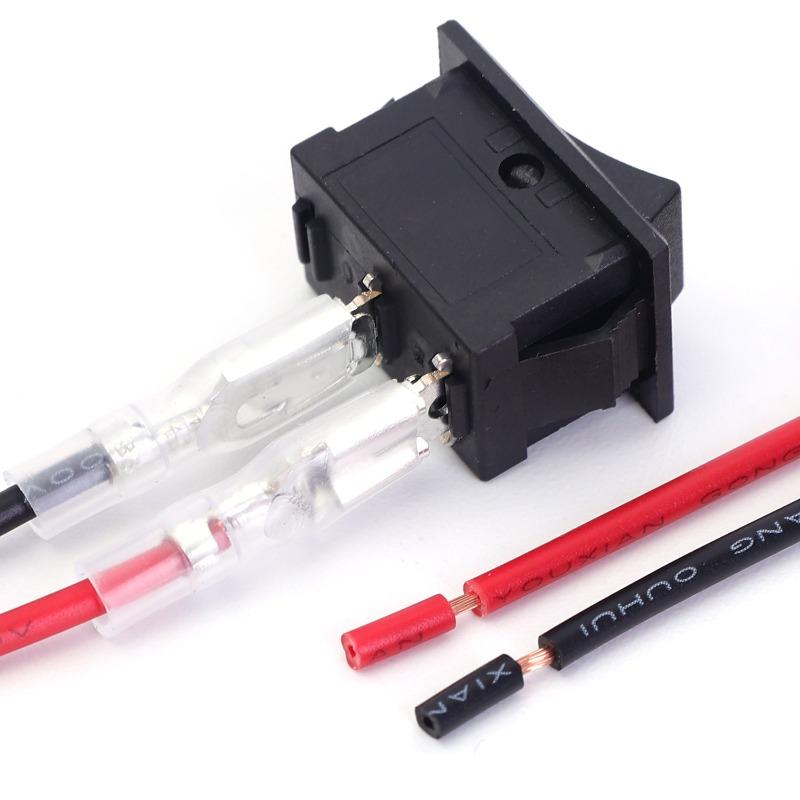 1/5/10pcs Car Motorcycle Toggle ON-OFF 2 Pin Rocker Switch with 16CM Pre-Wired Terminals 12V/24V Power Switch for Marine Boat