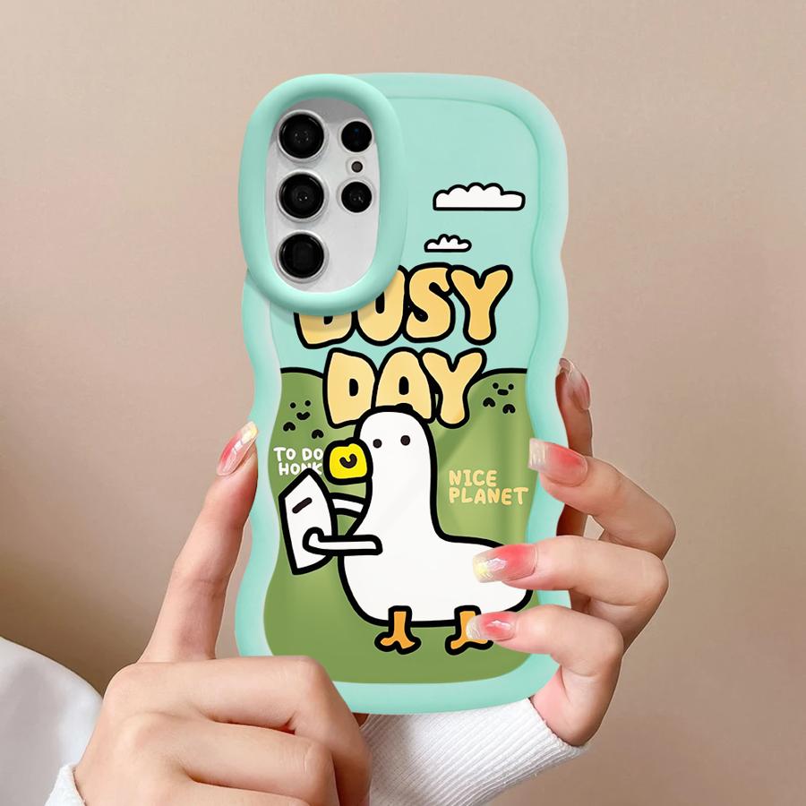 Cartoon Duck Soft Phone Cover Case for Samsung Galaxy S20 FE A26 S23 Plus A25 S22 Ultra S25 S21 S24 A24 A35 A55 A54 A36 A34