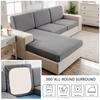 Waterproof Thicken Fabric Seat Cushion Cover Elastic Jacquard Sofa Cover For Living Room Corner L-Shape Furniture Sofa Slipcover