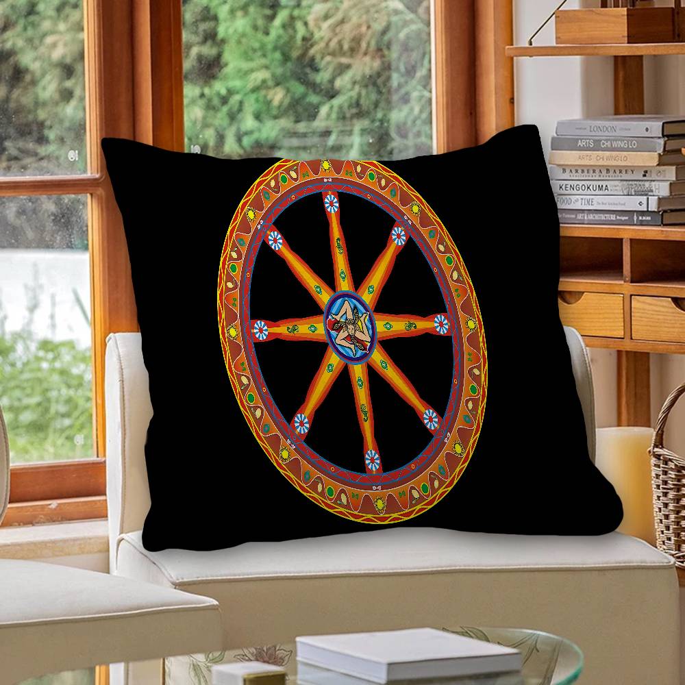 S-Sicilian Flag Pillow Cover Design cushion Cover decor Holiday Decorati