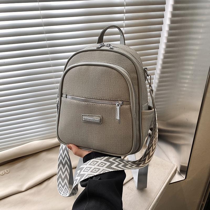 Simple and Versatile Backpack Women's New High-end Fashion Shoulder Messenger Bag Multi-functional Backpack