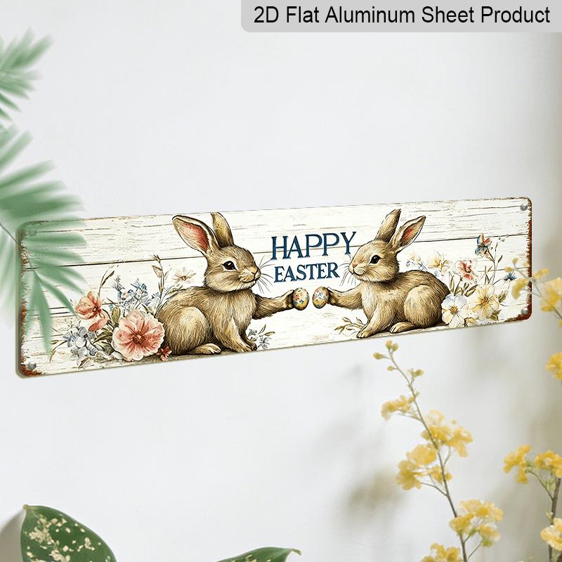 Ein Vintage Frohe Ostern Metall Aluminium Schild, Ein Neuheit Straßenschild für Heimdekoration, Raum Aluminium Dekoratives Schild, Wanddekoration, Restaurant Dekor, Bar