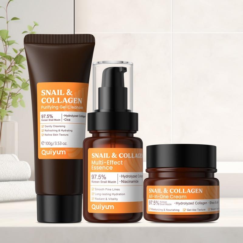 

Snail Collagen Серия «Всё в одном», Набор для ухода за кожей 3 шт.