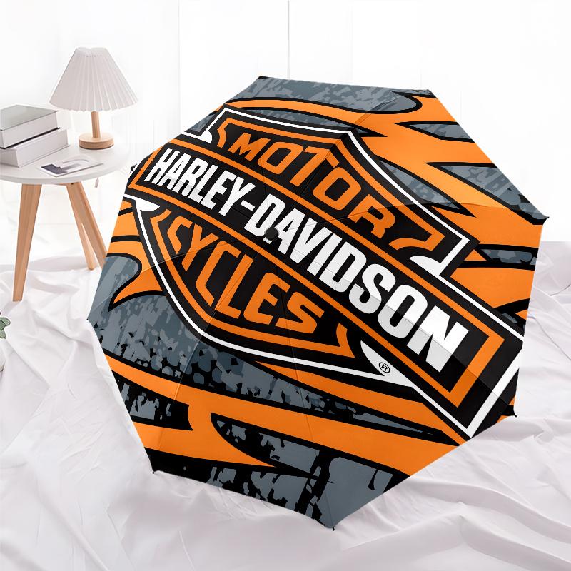 1pc Harley-Davidson Umbrella, Sun Protection, And UV Shielding. It Has Eight Sturdy Ribs for Outdoor Use And Perfect As a Holiday Gift