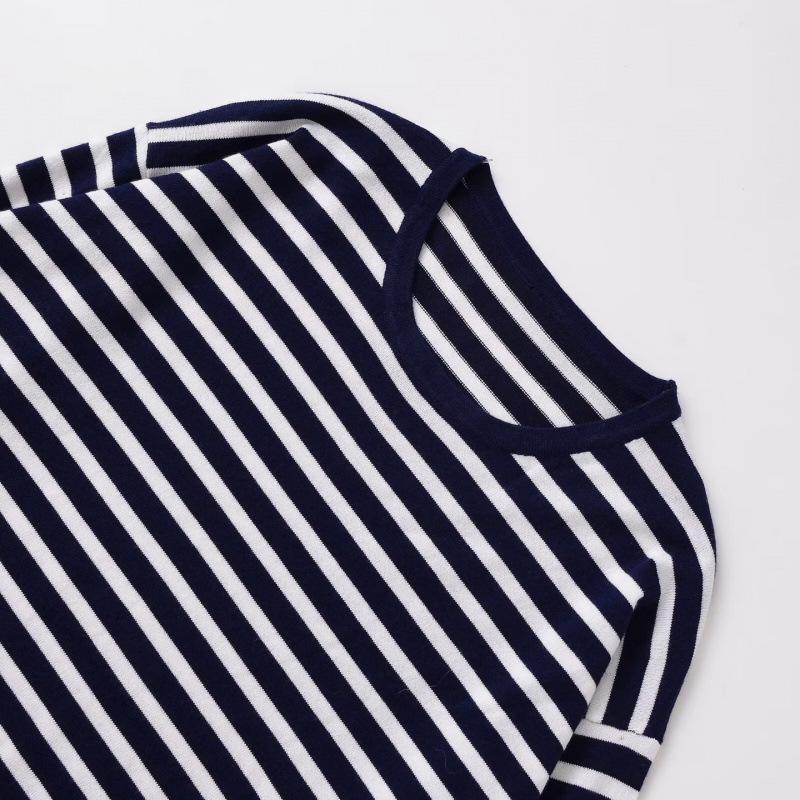 European and American style, new women's clothing, fashionable, versatile, cross-border foreign trade wholesale striped knitted sweater