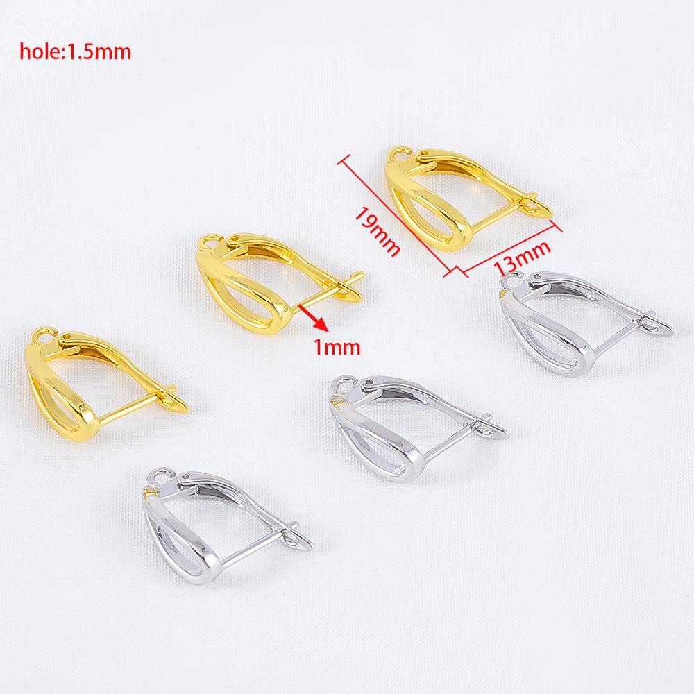 Classic U Shape Hoop Earrings Base Accessories for Jewelry Making Copper Earring Hooks With Hole Ear Jewellery Making Supplies
