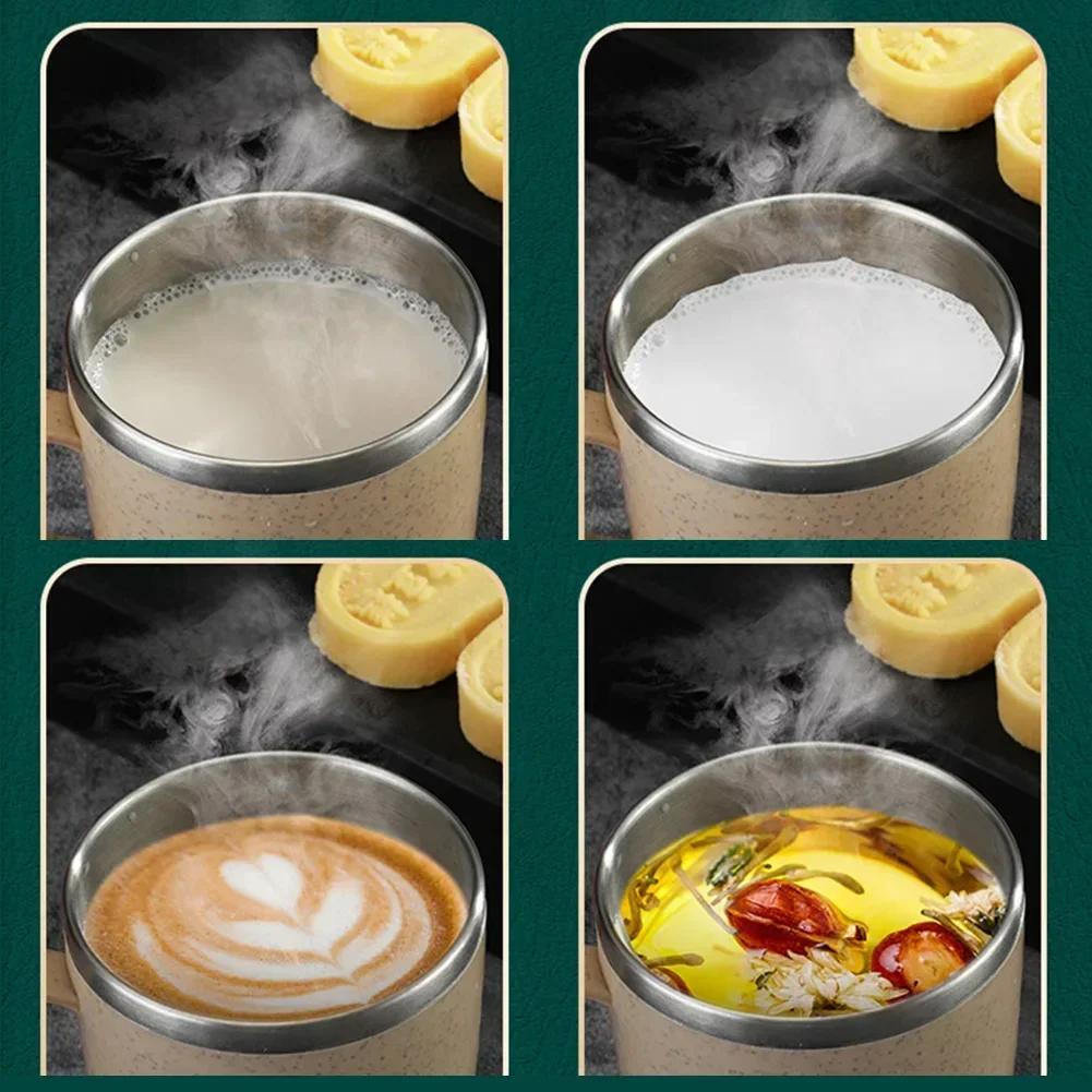 Cup Double-layer Shatterproof Anti Scalding Vacuum Flask Coffee Tea Mugs Heat Insulation For Milk Tea Stainless Steel 7x7.5x8cm