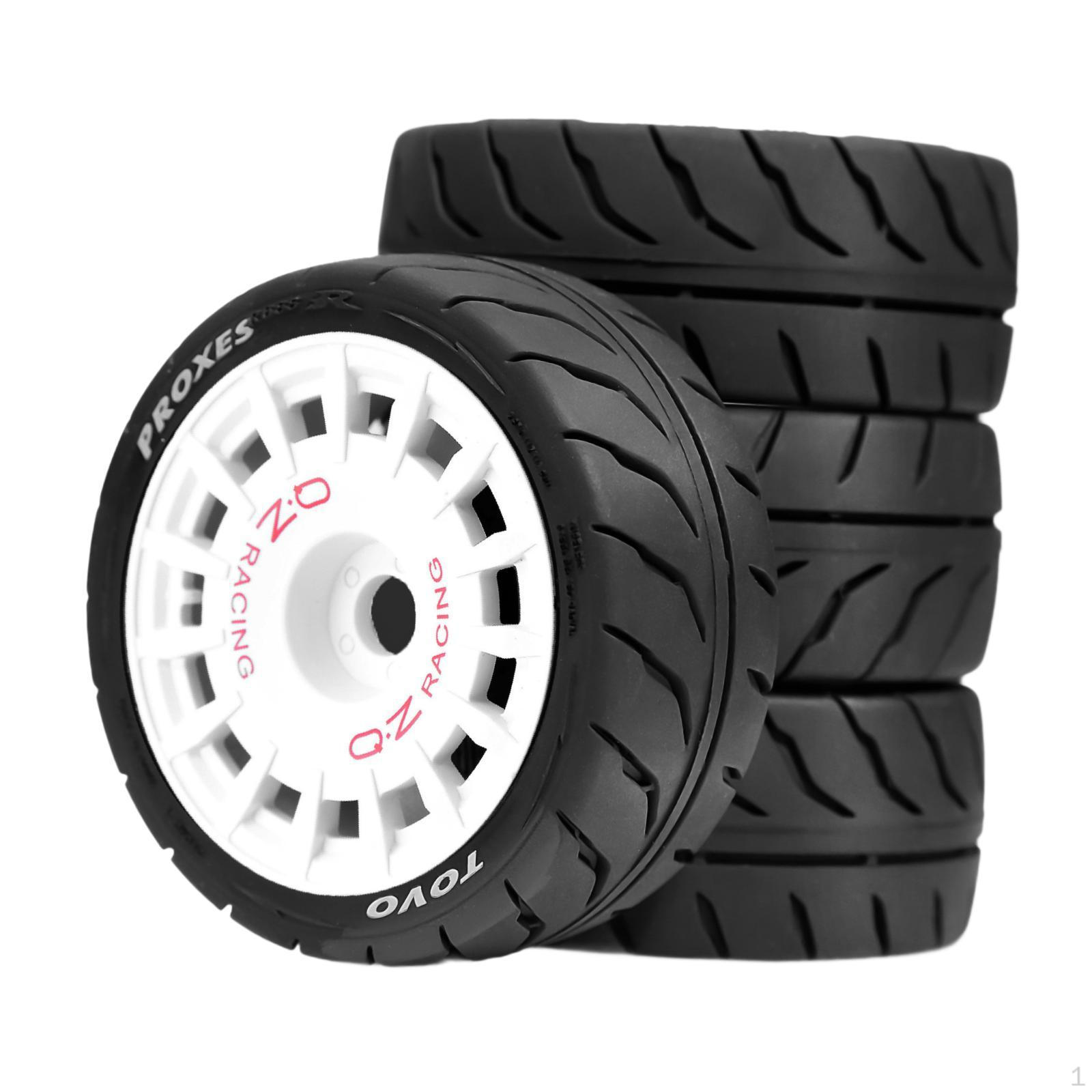 

4 Pieces RC Wheel and Tire 3 in Diameter Professional Easy Installation Model DIY Spare Parts білий