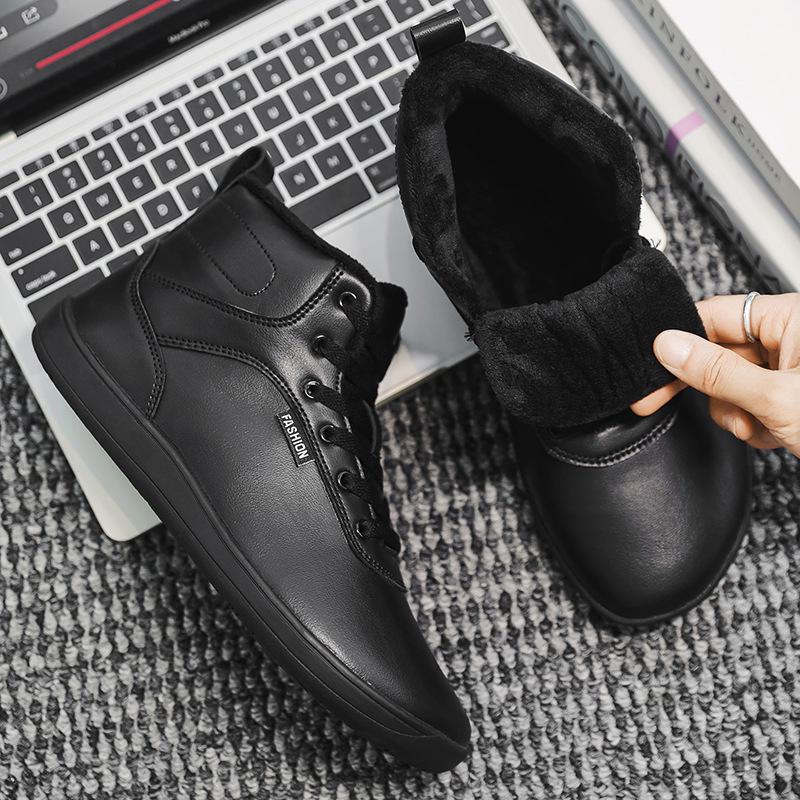 2025 Unisex Schneestiefel mit breiter Zehenbox und hohem Schaft: Fleecegefütterte Barfuß-Sneaker für den Winter