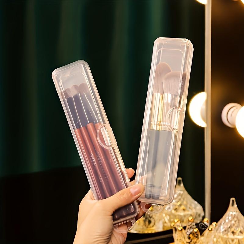 1pc Travel-Ready Clear Organizer Box: Compact, Versatile Storage for Makeup Brushes, Toothbrushes & More - Keeps Essentials Organized
