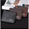 New Style Wallet Men Short Retro Multifunctional Zipper Spliced Leather Change Bag Trend