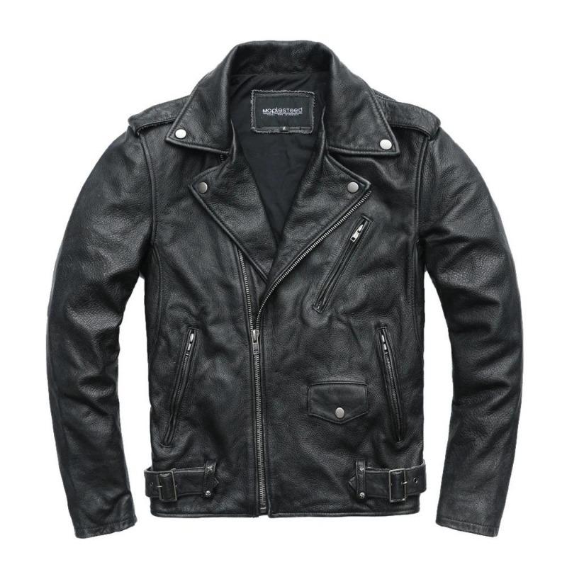 Chinese Size Vintage Motorcycle Jacket Men Genuine Leather Jackets 100% Cowhide Leather Coat Winter Biker Jacket Moto Clothing