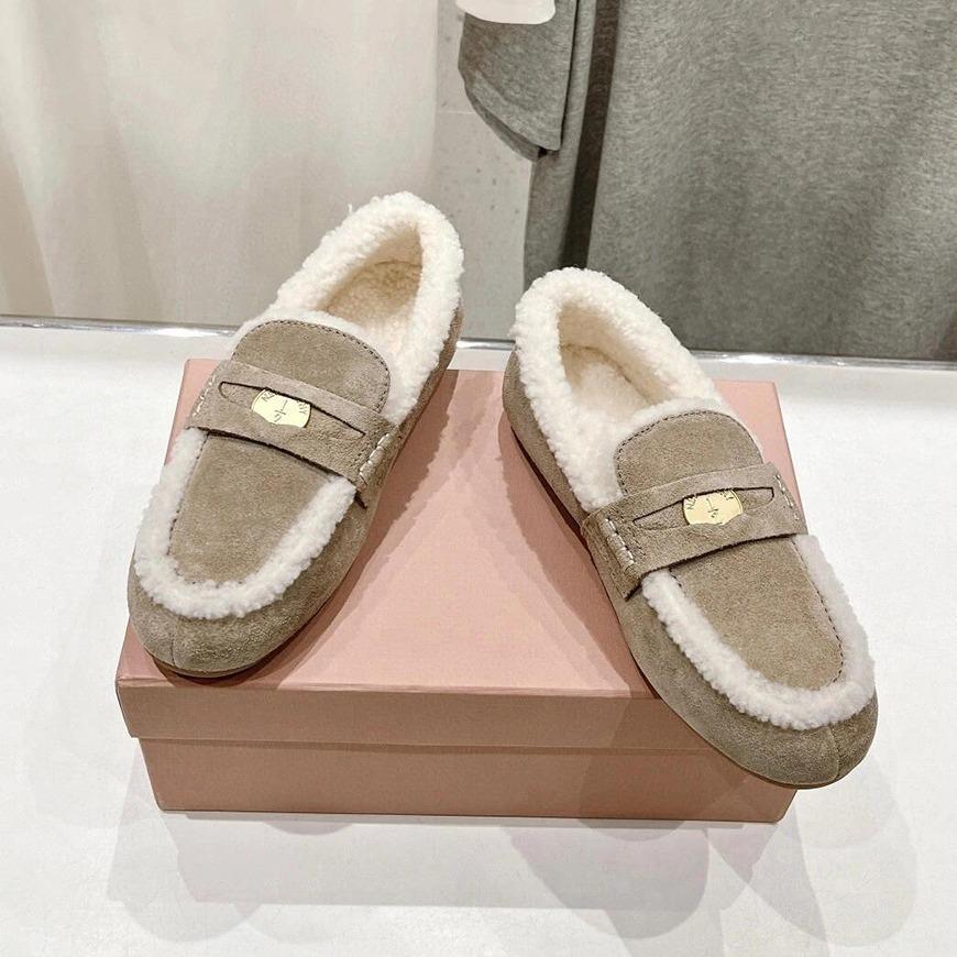 Fleece Lazy One Pedal Doudou Shoes Women's Flat Bottom 2025 Autumn and Winter New Single Shoes Sports and Leisure Shoes
