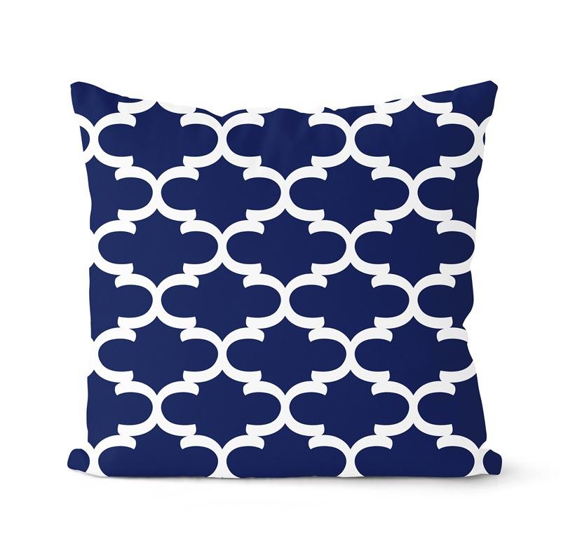 Navy Blue Cushion Geometric Pillowcase Decorative Pillow Home Decor Throw