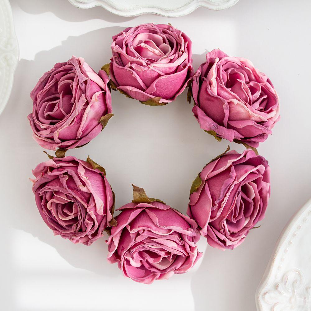 Sztuczny Kwiat Przypalane Krawędzie Róża Ślubny Bukiet Dekoracja Dom Ogród Zewnętrzny Festiwal Party Wieniec DIY Ins Prezent Scrapbook