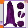Cloak with Dark Glossy Costume [SCGEHA] Velvet-like Hood, Cosplay, Halloween, 130cm, 150cm, 170cm, Black, Purple, Red, Green, (Black, 150cm)