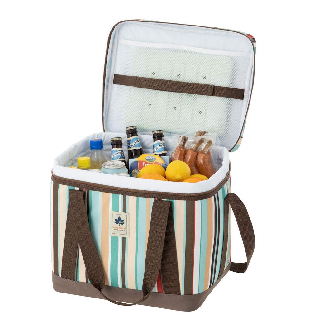 LOGOS Design Cooler 25 (Blue Stripe) 81670705, Foldable Cooler Box