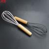 JCD Silicone Egg Beater Whisk Wooden Handle Kitchen Hand Egg Beater Gadgets Kitchen Tools Baking Accessories