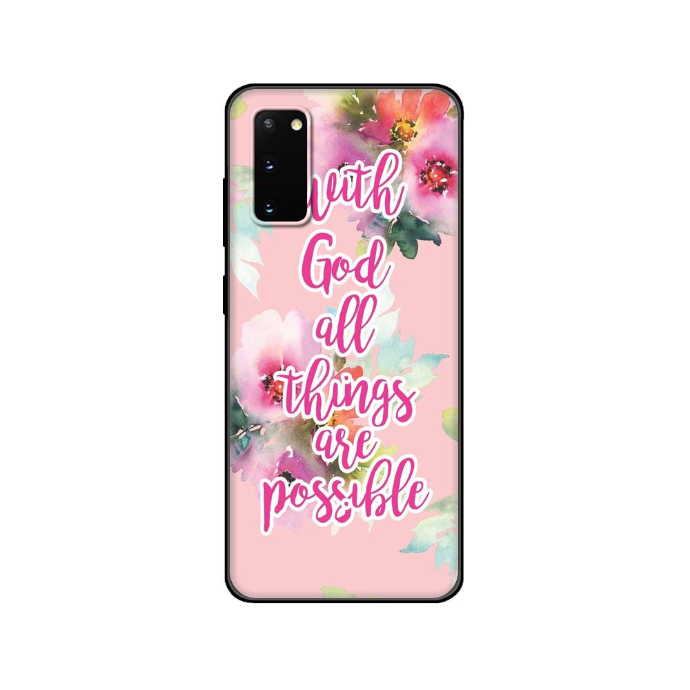 Black Tpu Case For Samsung Galaxy S20 /S20 PLUS/S20 ultra/S20+ /S20FE Back Cover Caliber Bible Quotes