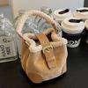Fashion Crossbody Bag Wholesale Women's Bags Bucket Shoulder Handbag Autumn Winter Vintage Versatile Lamb Wool Handbag Elegant