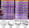 LED Copper Wire Curtain String Lights with USB & Remote, 3x3m, for Christmas, Wedding, Bedroom Decor