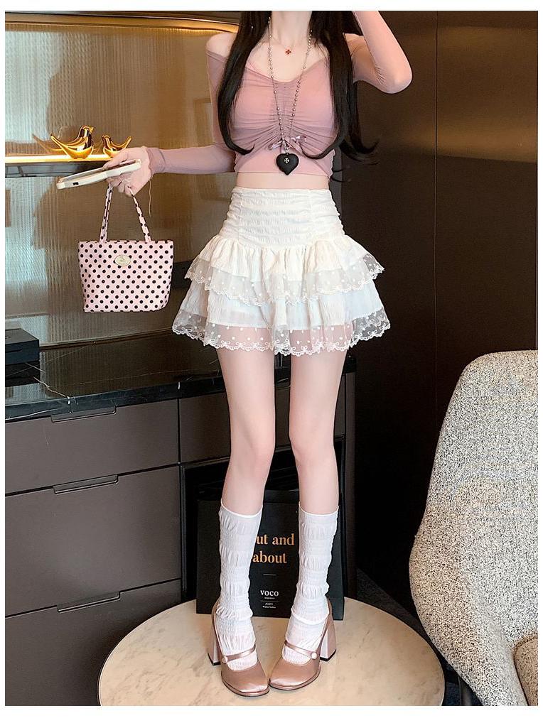 Women's High Waist Mesh Lace Skirt - Summer Ballet Style