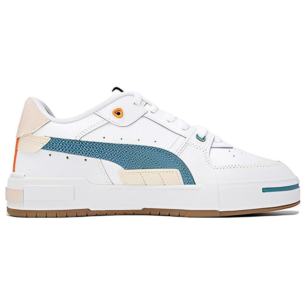 Puma Leather Low-Top Sneakers Unisex Sneakers White Brown Green 393276-02