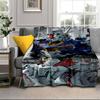 Mecha Armor Robotic Design Blanket Flannel Blanket for Bed, Sofa, Camping, Hiking, Picnic Essentials, Gift for Family Fan Gifts