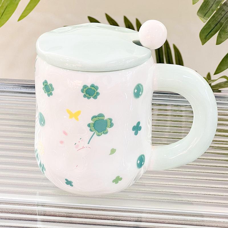 

Щенок с ложкой Трехмерная керамическая чашка Милая Высокая ценность Кружка большой вместимости Бытовая чашка Сувенирный подарок Чашка для воды 400ML