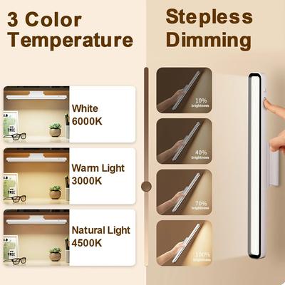 New LED Desk Lamp USB Rechargeable Lights Stepless Dimming Table Lamp Hanging Magnetic Bedroom Table Reading Night Lights