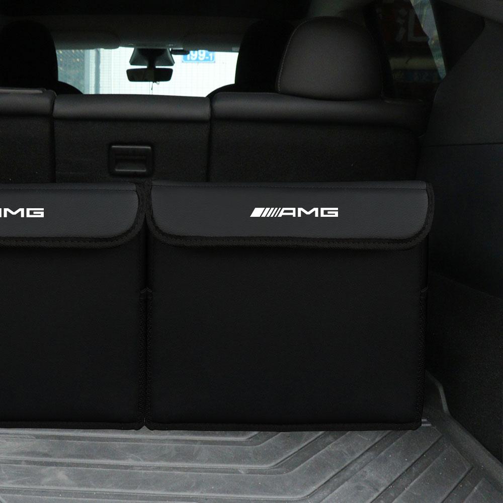 Car Leather Storage Travel Box Trunk Organizer Stowing Tidying Case For AMG W140 W168 W169 W176 W177 GLS GLB EQC CLS SLK A200
