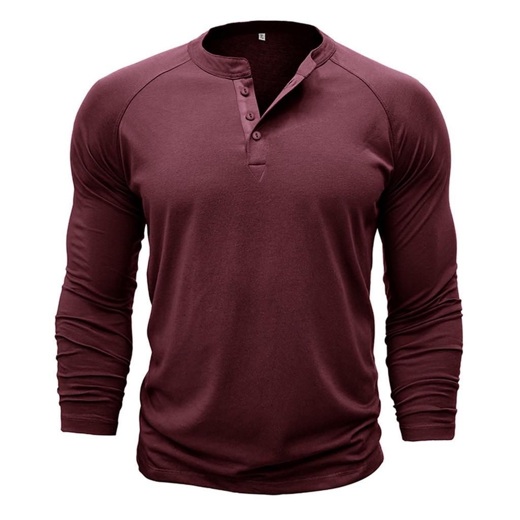 Autumn And Winter Men's Raglan Casual Bottom Long Sleeve T-shirt