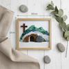 Handmade Risen Empty Tomb Frame Funny Cute Simulation Sea Glass Cross Creative 20cm Resin Cave Crystal Crucifix Festival Gifts