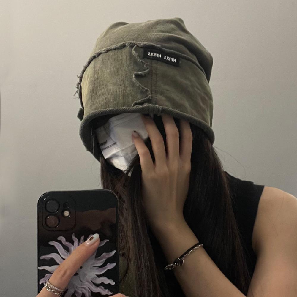 Solid Color Bonnet Hat Thickened Washed Bowler Hat Fashion Beanie Cap Women Men