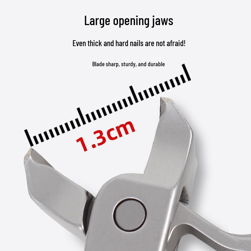 Large Opening Anti-Splash Stainless Steel Nail Clippers with File - High Quality, Labor-Saving Design for Seniors