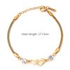Cute Romantic Double Heart Rhinestone Stainless Steel Snake Chain Bracelet for Women Elegant Anniversary Party Gift Jewelry