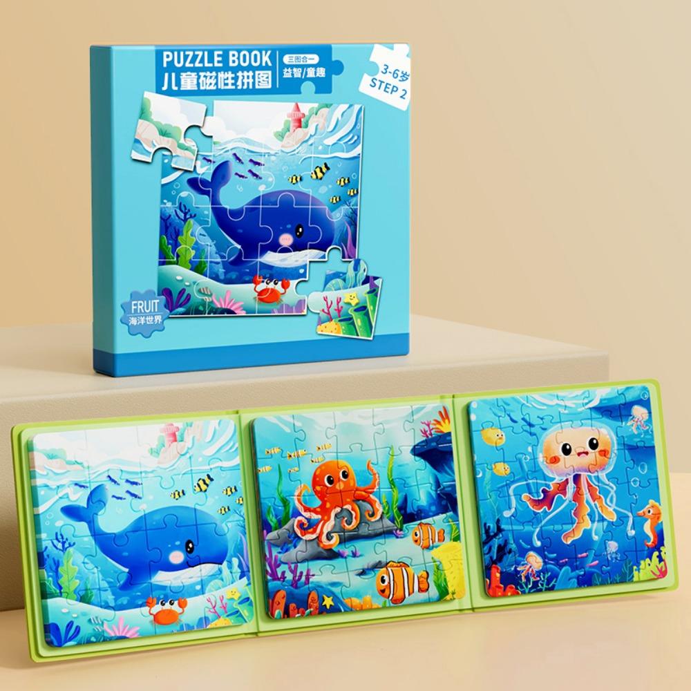 Magnetic Attraction Puzzle Forest Animals Panda Ocean Cartoon Animal Jigsaw DIY Home Decor Numbers Jigsaw Puzzle Children