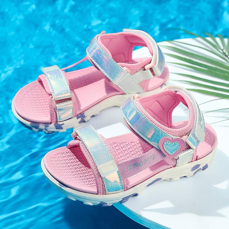 Children's Fashion Colorful Lightweight Outdoor Beach Shoes Casual Girls Sandals Slippers Princess Shoes