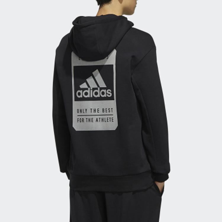 Adidas Sport Hoodie With Drawstring Men Tops Black FJ0187