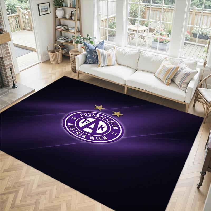 Austria Wien FC Design Crystal Velvet Carpet Cozy Non?Slip Printed Rug For Bedroom Living Room Entrance